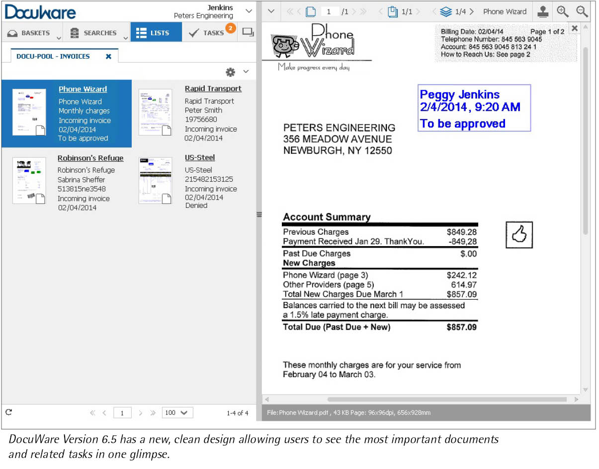DocuWare Version 6.5 Image and Caption