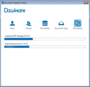 Creating system settings and copying documents to DocuWare