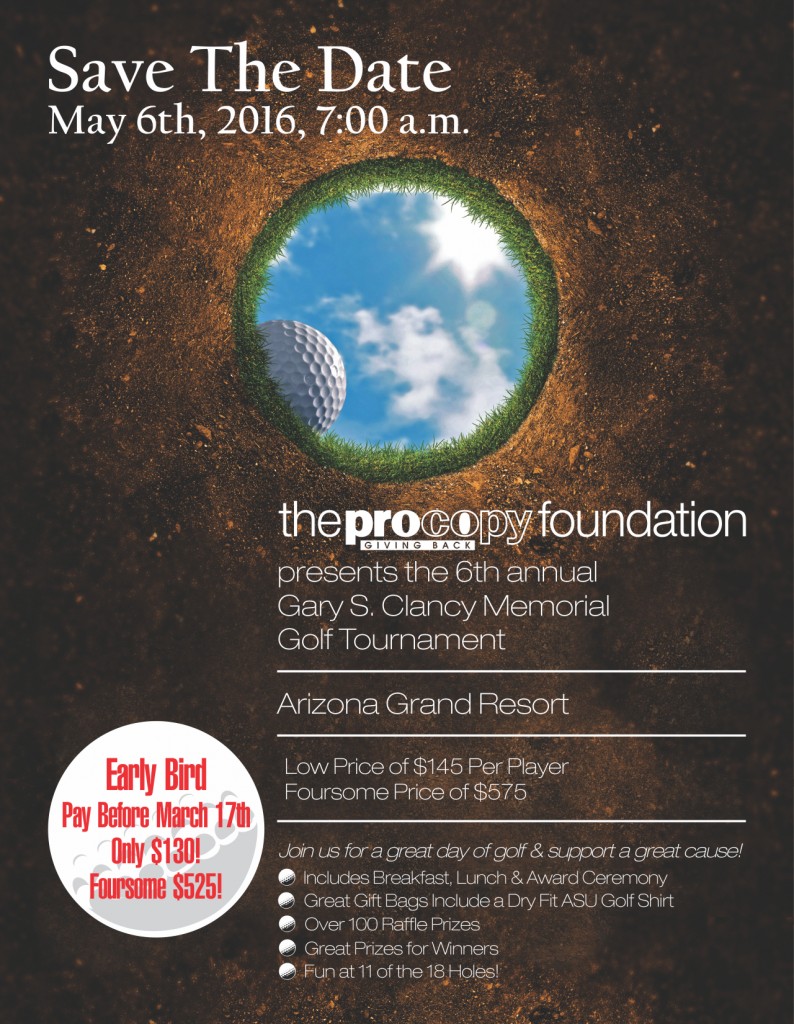 2016 Gary Clancy Memorial Golf Classic Brochure - Email Blast  1