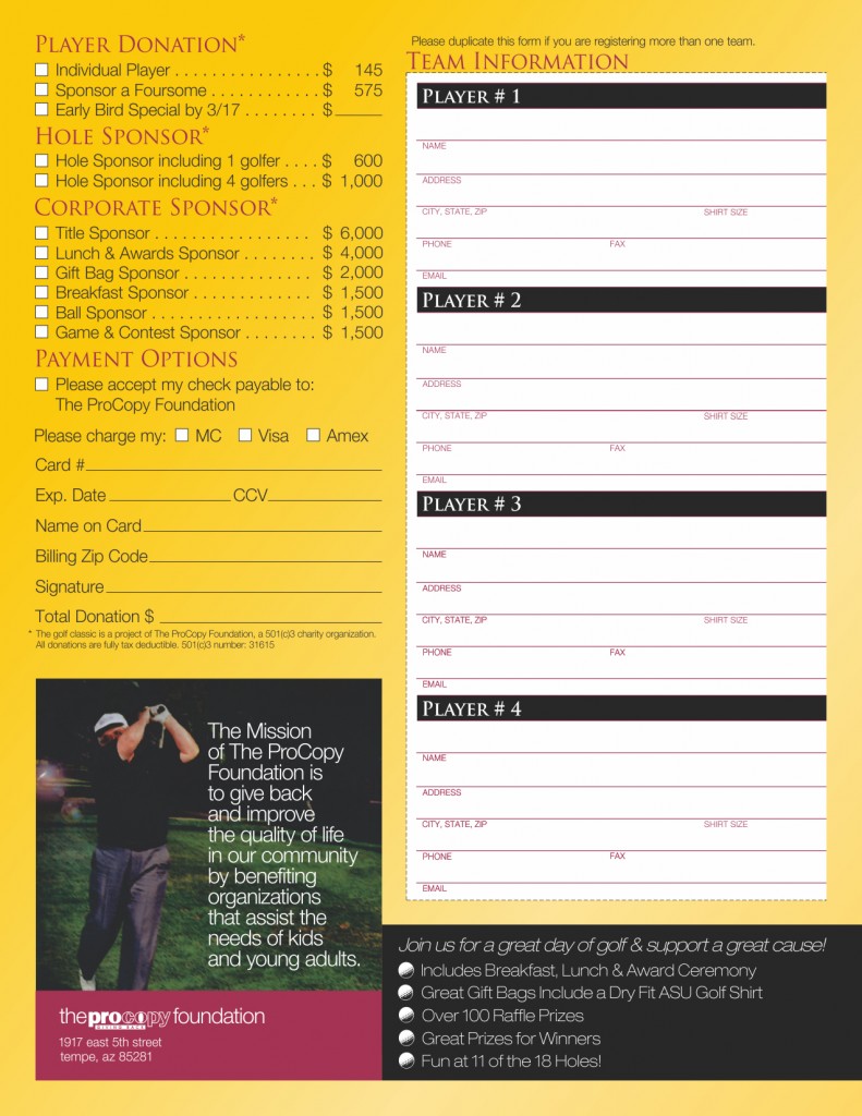 2016 Gary Clancy Memorial Golf Classic Brochure - Email Blast  2